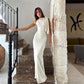 One-shoulder Ribbon Long Dress Ins Fashion Slim Sleeveless Dresses For Evening Party Club Clothing Women
