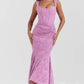 Mozision Off-shoulder Backless Sexy Evening Dress For Women Purple Sleeveless Strapless Ruched Bodycon Club Party Dress